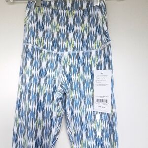 TAVI Women High Waisted 7/8 Tight Size XS Blue/White/Yellow/Brown